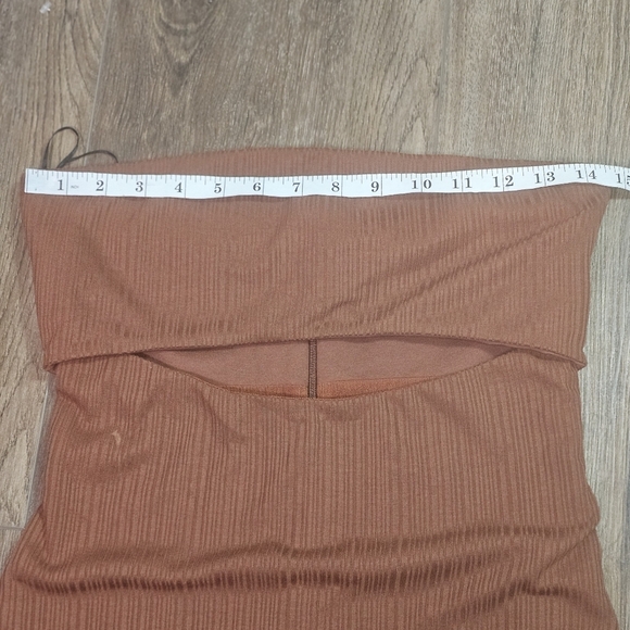 NBD by Revolve Britta Midi Cut Out Dress Brown Strapless Sz S - Picture 10 of 15